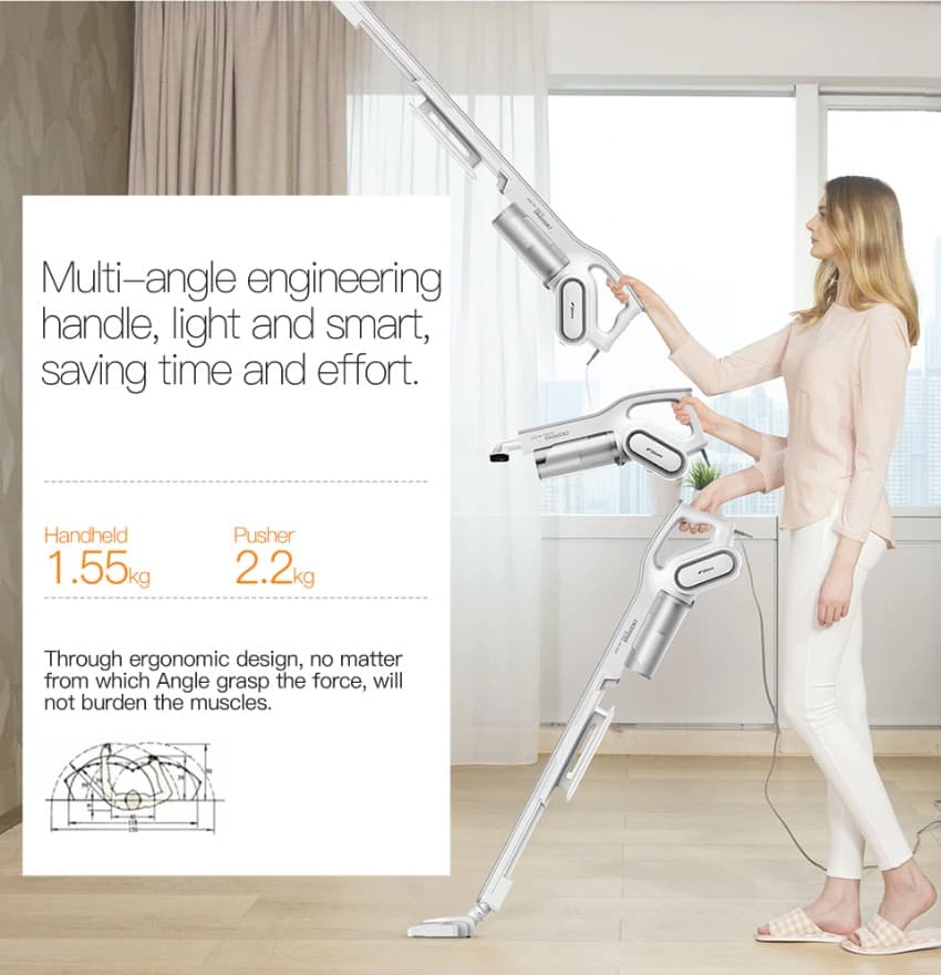 Deerma DX700 dùng ở dạng cán dài hút bụi trong nhà