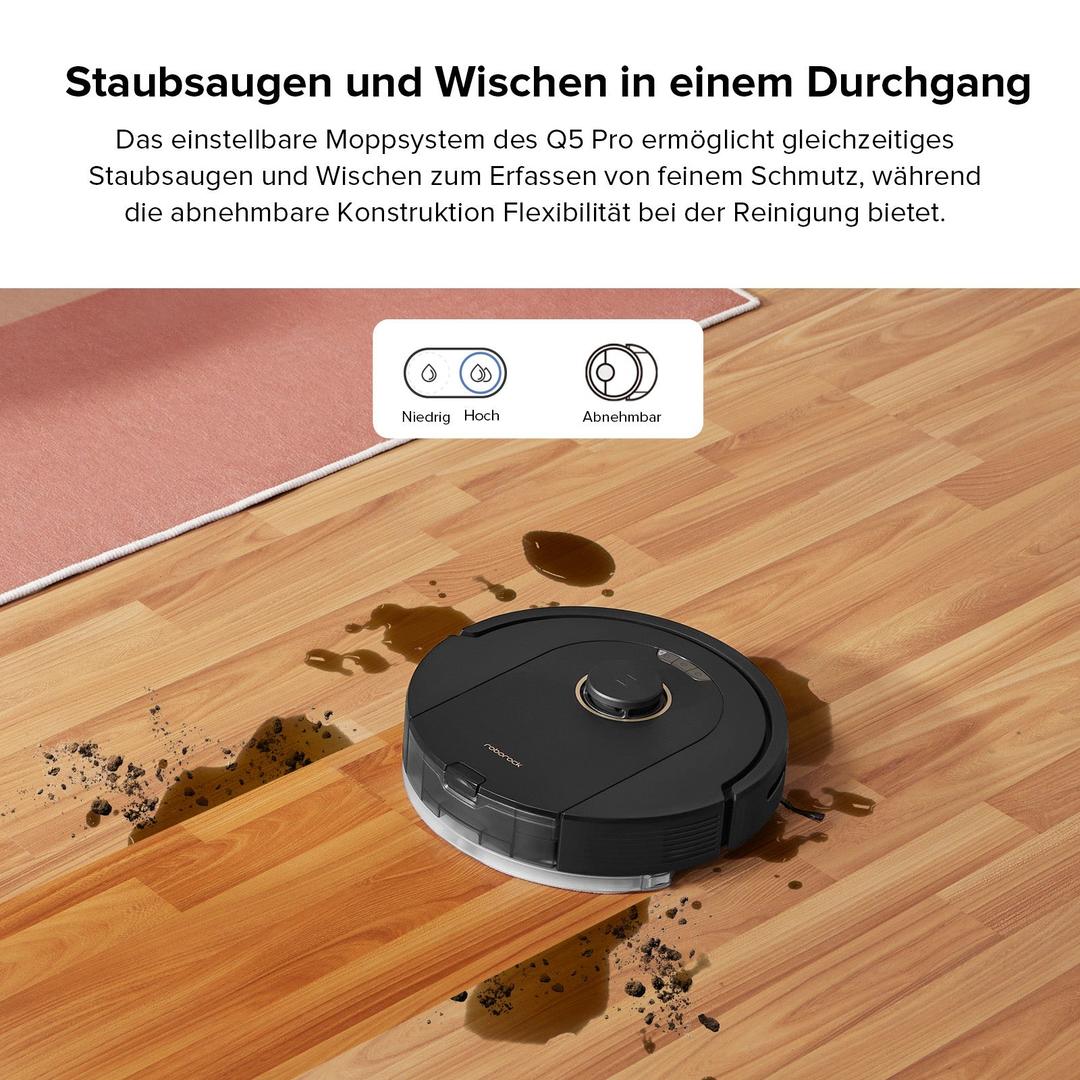 Trạm tự đổ rác đi kèm Roborock Q5 Pro+ và robot hút bụi