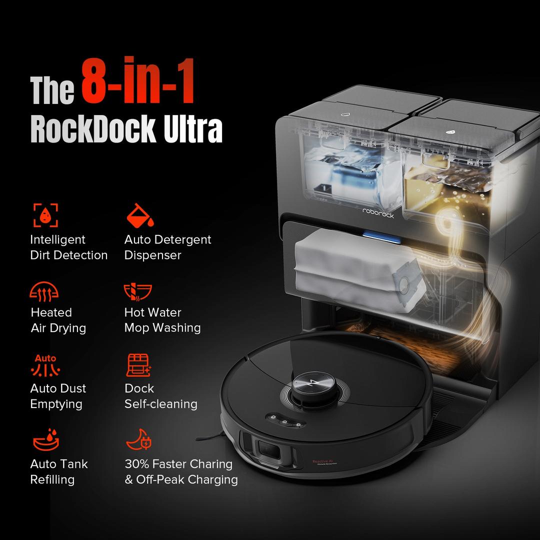 Roborock S8 MaxV Ultra robot hút bụi lau nhà với tấm lau rung VibraRise