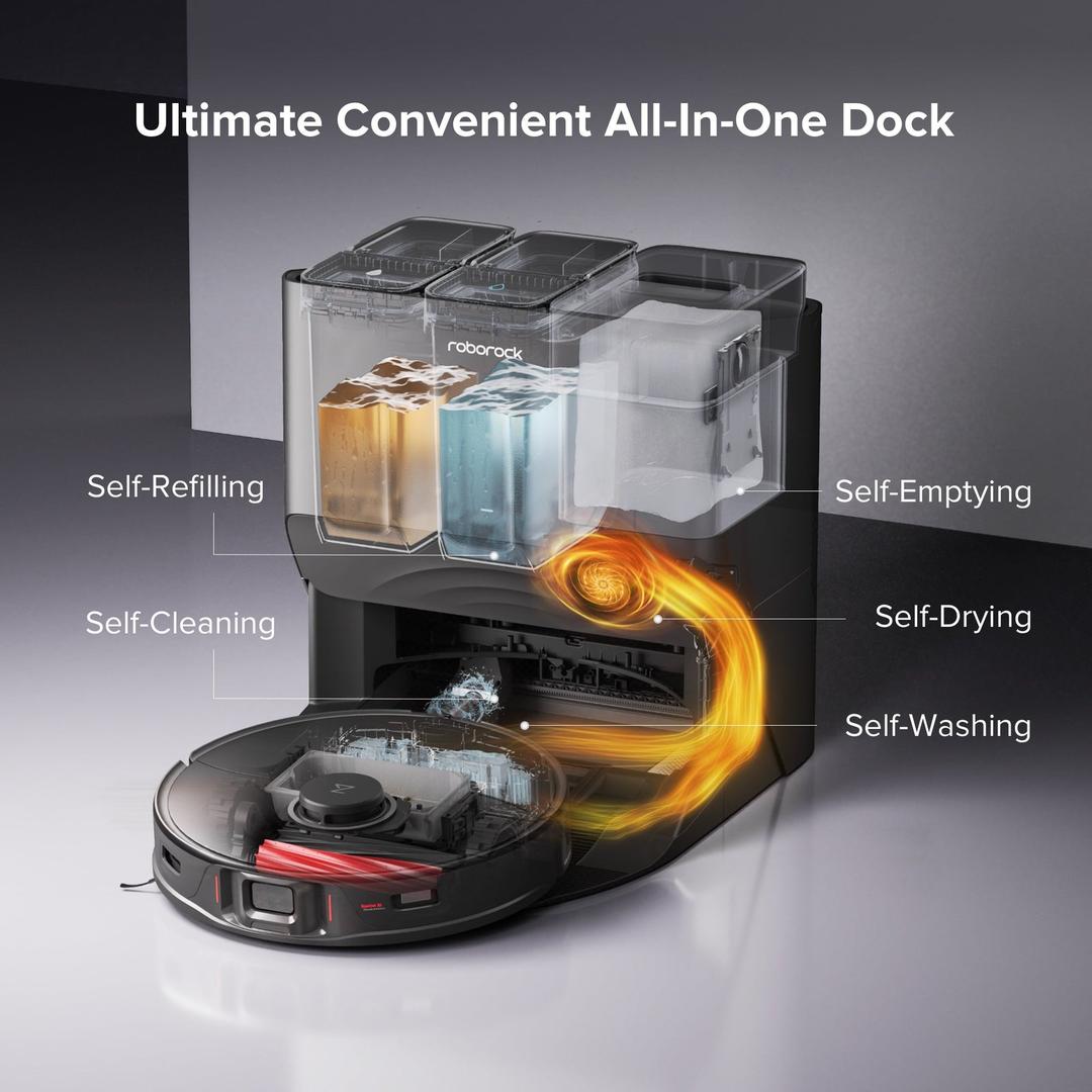 Trạm RockDock Ultra đi kèm Roborock S8 Pro Ultra tự giặt và sấy giẻ