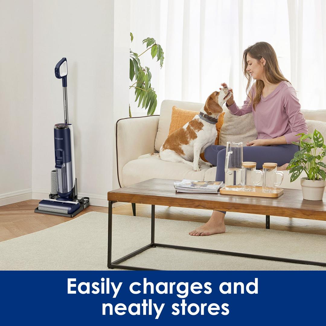 Tineco Floor One S5 khi sử dụng và cất gọn trong phòng khách