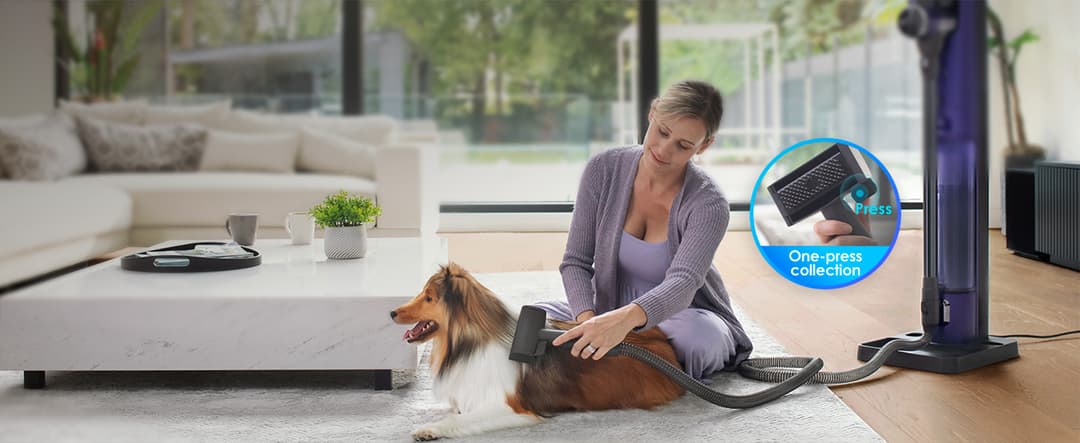 Tineco Pure One Station hút bụi sofa trong phòng khách