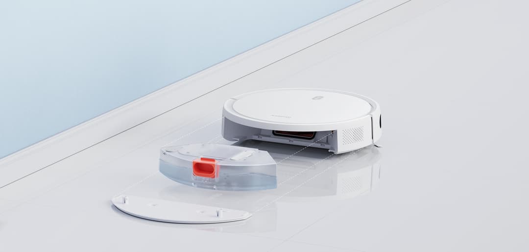 Robot hút bụi Xiaomi Robot Vacuum E10 cùng bình nước và khăn lau